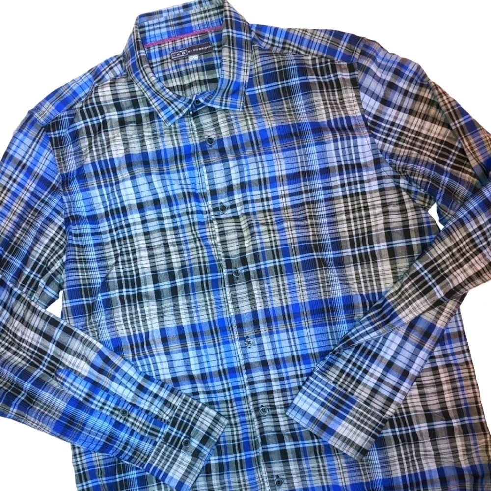 NWOT Ike Behar Plaid Button Shirt